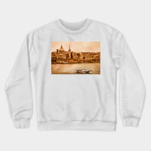 Valletta Malta in the style of Georgia O'Keefe Crewneck Sweatshirt